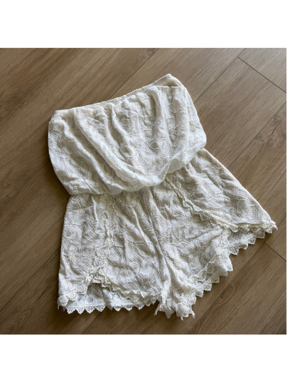 Free People Tahlia Strapless Lace Romper sz S